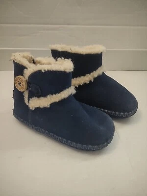 Botines UGG Lemmy Gamuza Cuero Azul Marino Talla 4/5 UK 4 Forrados Sherpa Foto 1 de 4