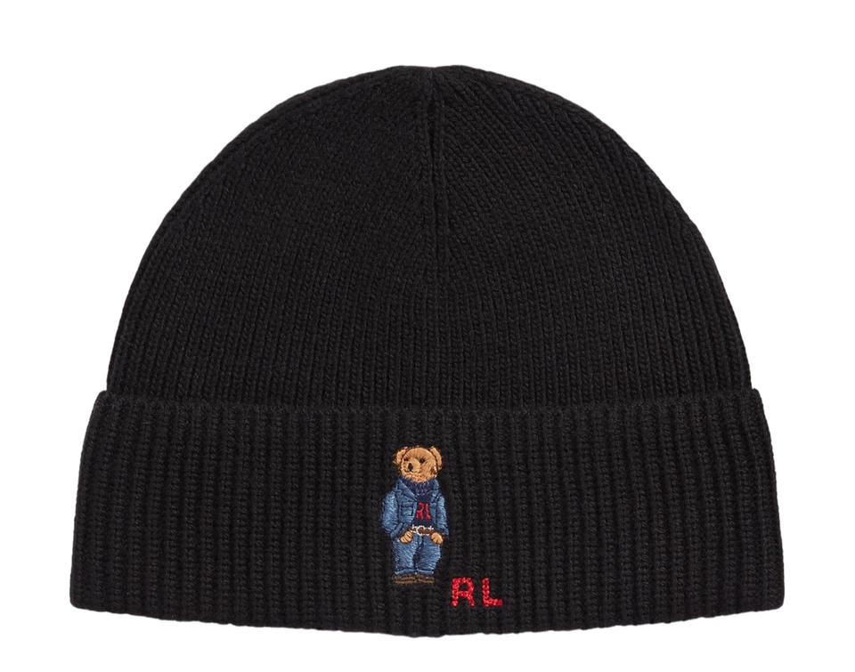 Gorro Polo Ralph Lauren Denim Sólido Oso Punto Acanalado Foto 1 de 1
