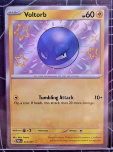 Pokémon TCG Voltorb Scarlet & Violet: Paldean Fates 133/091 Holo Shiny Rare - Picture 1 of 2
