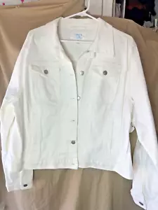 wc115-Time & Tru STRETCH Womens White Jean Jacket XXXL NEW - Picture 1 of 5
