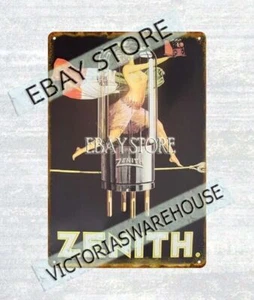 1920s Zenith Radio Tube metal tin sign bathroom wall hangings decoration - Picture 1 of 4