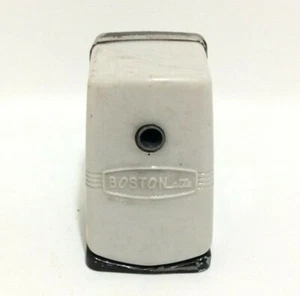 Gray Boston Pencil Sharpener Plastic Metal Bostonette 2” x 3-1/2” Desk Mount Vtg - Picture 1 of 5