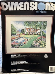 Vintage Dimensions Needlepoint Willow Pond Kit 1991 16x12 #2384 - Picture 1 of 4