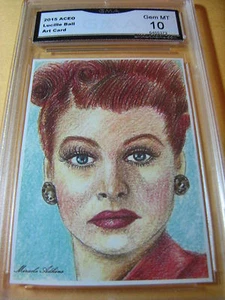 AUTÓGRAFO DE ARTISTA LUCILLE BALL LUCY AUTOMÁTICO 2008 ACEO ART IMPRESIÓN GRADO 10 - Imagen 1 de 1