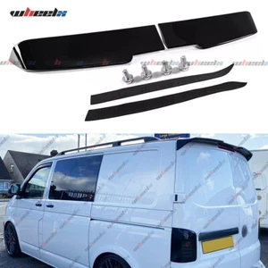 Rear Twin Barn Door Roof Spoiler Gloss Black For Vw Transporter T5 T5.1 T6 T6.1 - Picture 1 of 10