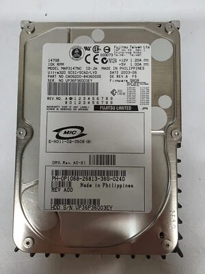 Fujitsu 3.5" 147GB Ultra320 SCSI Hard Drive, 10k RPM, MAP3147NC - Image 1 of 3