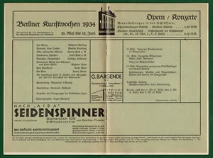 #40518 Germany 1934 III Reich. Opera of Berlin - AIDA, program. - Picture 1 of 7