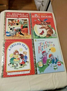 LOT OF 4 LITTLE GOLDEN BOOKS COUNTING COLORS ANIMALS - Picture 1 of 1