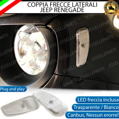 ESSELLEPARTS COPPIA FRECCE LATERALI A LED BIANCHE JEEP RENEGADE CANBUS INDICATORI DIREZIONE