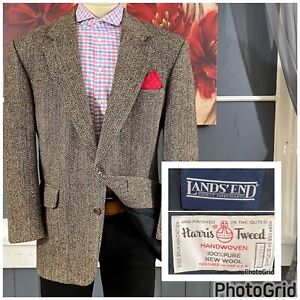 Vintage Blazer 👉Actual Size 46Short👈 Harris Tweed Lands’End Sport Jacket