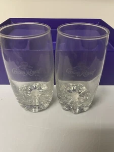 Crown Royal Set of 2 Highball Whiskey Glasses Etched Logo GIFT BOX - Picture 1 of 5