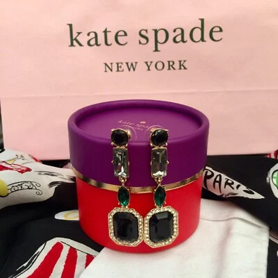 STUNNING Kate Spade Art Deco Chandelier Earrings Amazing Design & Intricate Gems Foto 1 de 4
