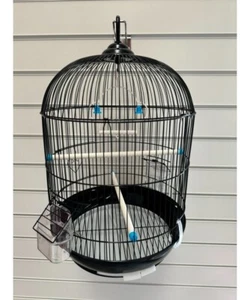 Round Bird Cage, Parakeet Cage H52.5cm X W33.5cm Budgie, Canary - Black, - Picture 1 of 4