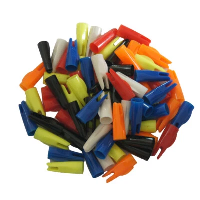 100pk archery hunting traitional bow plastic arrow nocks 5/16" wooden arrow nock - Image 1 of 4