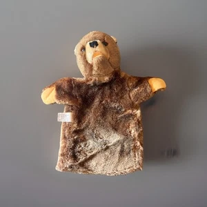 "Títere de mano de oso pardo original de peluche Hermann vintage de 9"" de alto" - Imagen 1 de 6