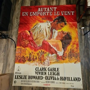 Vintage Grande French Movie Poster Feat. Gone With The Wind From 1950 - Original - Picture 1 of 10