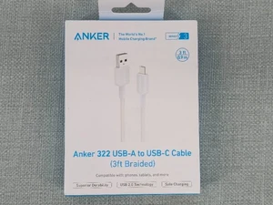 Anker 322 USB-A to USB-C Charging Cable 3ft Braided - New - Picture 1 of 2