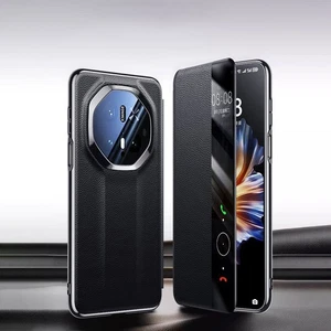 For Huawei Mate 70 Pro+ RS Ultimate Genuine Leather Window Flip Smart Case Cover - Picture 1 of 31