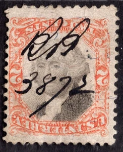 US 1871 REVENUE STAMP INVERTED CENTER SCOTT #R135b USED F-VF - Imagen 1 de 2