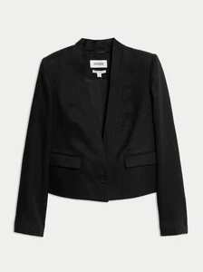 Jaeger Ladies Pure Linen Collarless Cropped Jacket. New. Size 14. RRP £125 - Picture 1 of 9