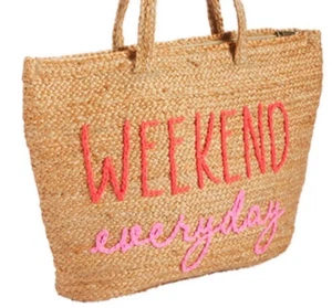 Bolso de Mano Mud Pie Fin de Semana Todos los Días Playa Piscina Aislado Refrigerador Yute Vacaciones - Imagen 1 de 9