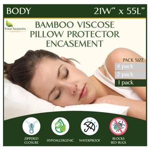 Body Size Waterproof Pillow Protector (Set of 1) - Natural Viscose derived fr... - Picture 1 of 7