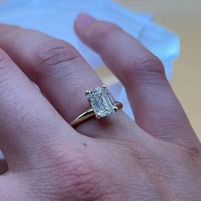 Anel de noivado clássico de prata esterlina 925 com diamante branco certificado 1 quilate - Imagem 1 de 4