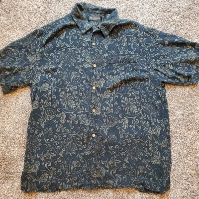 Camisa Brandini Para Hombres Grande 100% Seda Hawaiana Luau AOP Estampado Floral Vacaciones Papá Foto 1 de 4