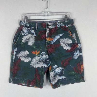 Pantalones Cortos Gap Caqui Para Hombre 30 Verde Trópico Estampado Completo 10" Entrepierna Ajuste Vintage Foto 1 de 4