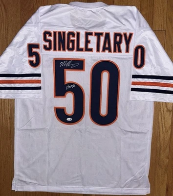 Mike Singletary Signed Custom White Chicago Bears Jersey JSA WITNESS COA - Image 1 of 2