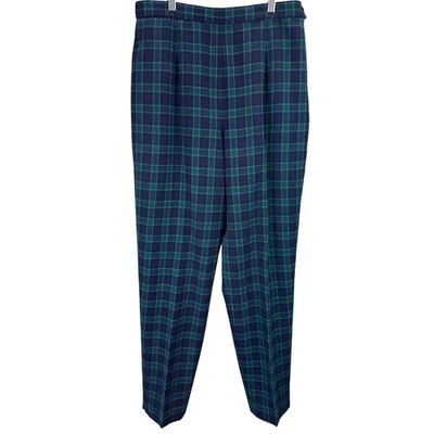 Pantalone donna vintage anni 90 Pendleton classico taglia 10 tartan lana a quadri vita alta - Immagine 1 di 4