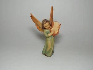 Anri Angel Playing The Lyre 3.25" Carved Wood Sculpture - Picture 1 of 7