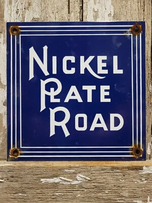 DE COLECCIÓN PLACA DE NÍQUEL CARRETERA PORCELANA LETRERO TREN LOCOMOTORA FERROCARRIL VÍA FERROCARRIL Foto 1 de 4