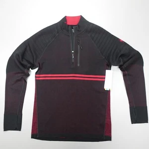 Smartwool Intraknit 1/4 Zip Tech Shirt Black Red Men's Size S - Picture 1 of 10