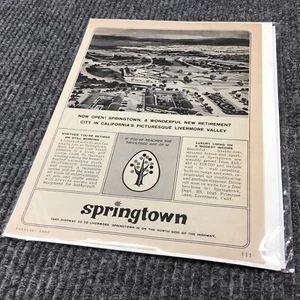 Pubblicità Springtown Livermore California 1963 città di pensionamento - Foto 1 di 5