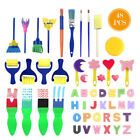 48 Pieces Kids Sponge Painting Brushes With 26 Letter Alphabet - NEW