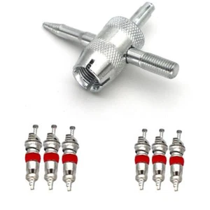 7Pcs Tyre Valve Core With Remover Tool Schrader Valves For Car Bike Repair.๐UK - Picture 1 of 12