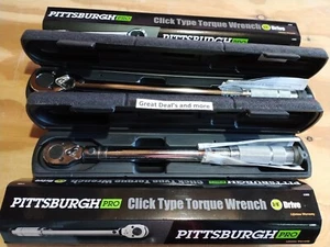  Pittsburg Pro Set of Two, 3/8 1/2 Drive Click Type Torque Wrench Snap Socket  - Picture 1 of 3