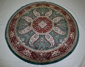 6 Fuß 0 Zoll x 6 Fuß 0 Zoll Fuß Jammu Kaschmir handgeknüpfter traditioneller runder Teppich - Bild 1 von 7