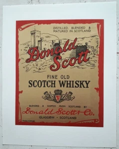 Original Vintage Sammler Etikett Donald Scott Fine Old Scotch Whisky - Bild 1 von 1