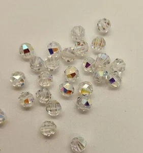 12pc Swarovski Crystal Clear AB Geometric Round 5004 Beads; 6mm, 7mm, or 8mm - Picture 1 of 2