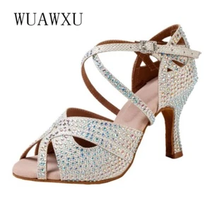 Zapatos de Baile Latino Profesionales Para Mujer Zapatos de Baile Estrás 5cm-10cm - Imagen 1 de 34