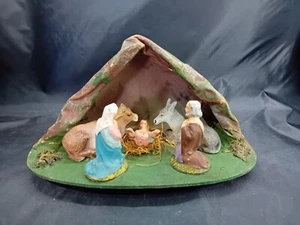 Vintage Retro Kitsch Wind Up Musical Nativity Scene Silent Night Christmas - Picture 1 of 11