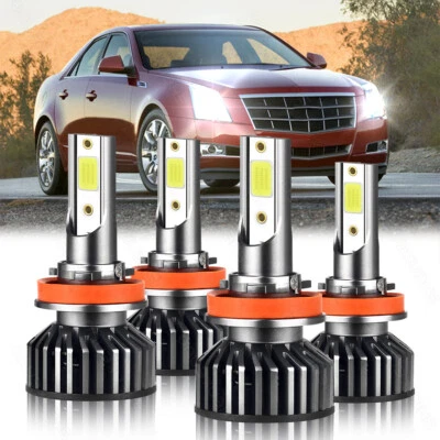 For Cadillac CTS 2008-2014 Combo 6000K LED Headlights Bulbs High Low Beam Light - Image 1 of 4