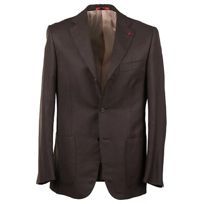 Isaia Chocolate Brown Woven Wool and Linen Sport Coat 38R (Eu 48) NWT - Image 1 of 4