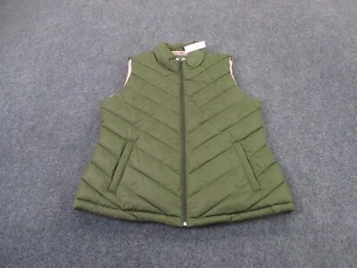 Chaleco Chaqueta Mujer L Verde Puffer Acolchado Preppy Pista Exterior Adulto NUEVO Foto 1 de 4