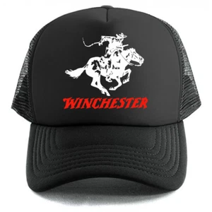 Winchester Gun Pistols Rifle Firearm Black Adjustable Trucker Hat Cap Size Adult - Picture 1 of 5