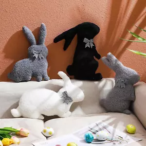4 Pcs Easter Bunny Shaped Throw Pillow Rabbit Shaped Throw Pillow Bunny Plush De - Picture 1 of 12