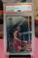 Michael Jordan 1998 Finest w/ coating card#81 psa 9