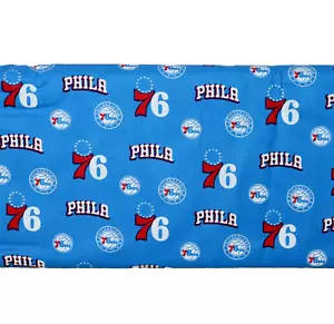 Philadelphia 76ers ~ Small Logo Pattern NBA Cotton Fabric 1/4 Yard 9” X 44” New - Picture 1 of 24
